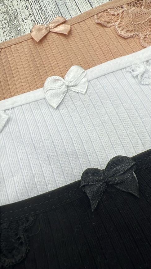 Трусы в рубчик для женщин (молодежные/кружевные) 83275-1 фото 2