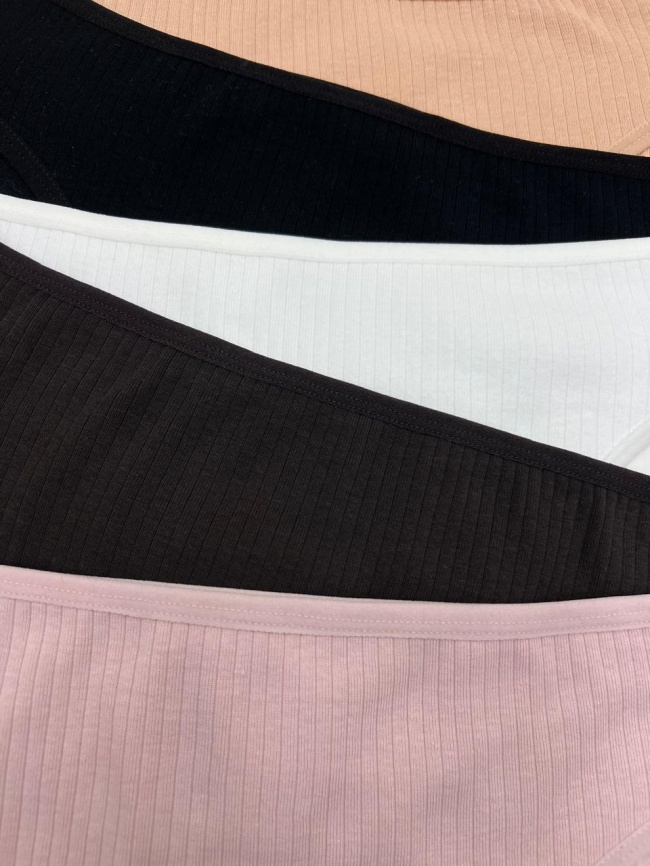 Трусы в рубчик для женщин ( молодежное/однотонные) 113243-114 фото 3