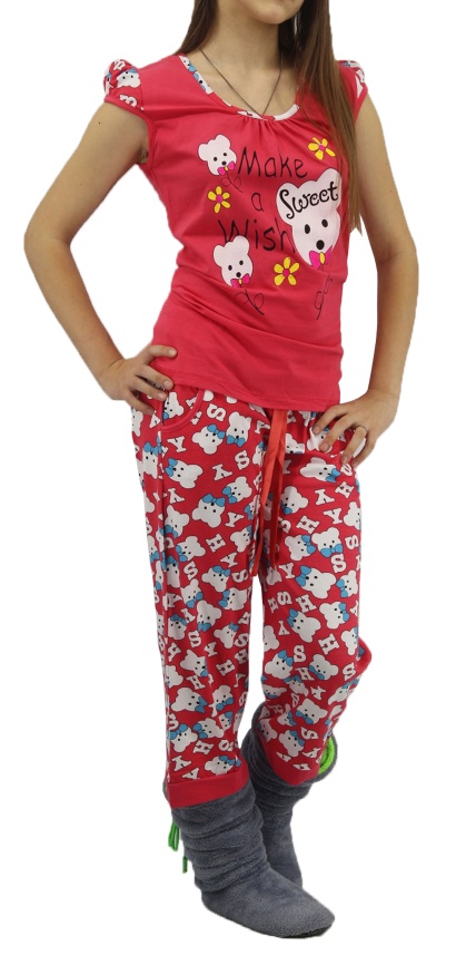 Пижамы для женщин с бриджами (короткий рукав) 82010 фото 3