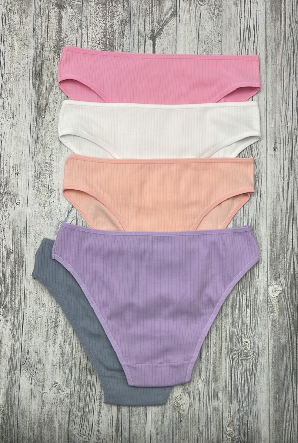 Трусы в рубчик для женщин ( молодежное/однотонные) 113243-2 фото 2