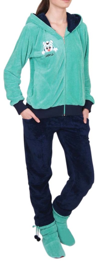 Пижамы для женщин с брюками (длинный рукав/махро/с молнией/с капюшоном) 94000 фото 1