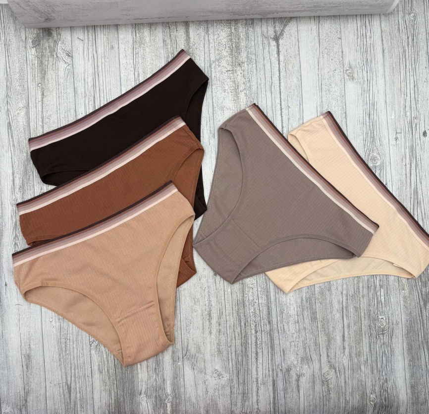 Трусы в рубчик для женщин ( молодежное/однотонные) 5-113283 фото 2