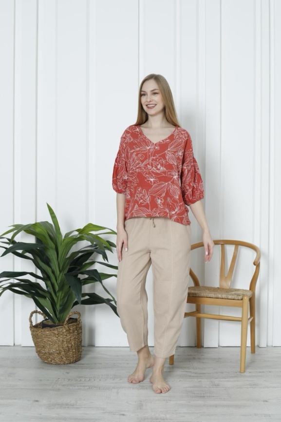 Пижама для женщин молодежная (футболка с брюками) 92264 фото 2