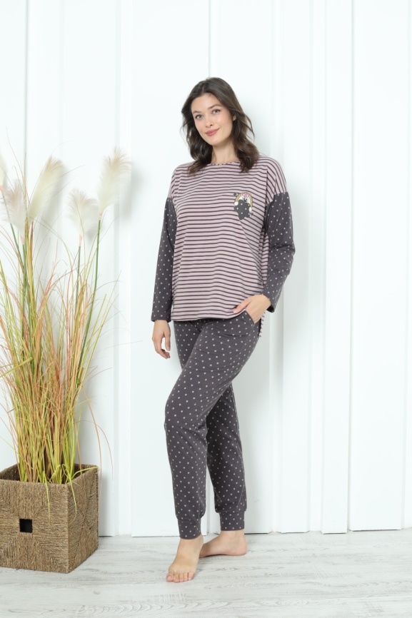 Пижама для женщин  (длинный рукав с брюками) 96698 фото 1