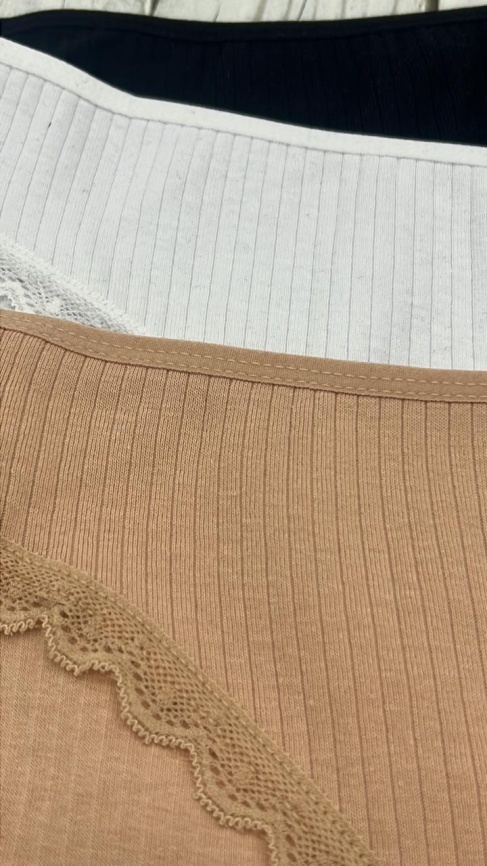 Трусы в рубчик для женщин (молодежные/кружевные) 83248-1 фото 3